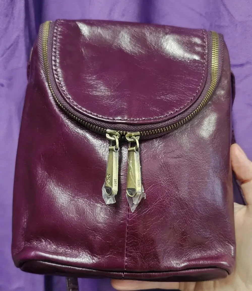 HOBO Fern Eggplant Vintage Hide Leather Crossbody Bag NWOT